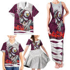 Personalized Sea Eagles ANZAC Tribute Family Matching Tank Maxi Dress and Hawaiian Shirt Poppy Field Soldier Silhouette Aboriginal Rugby Mascot