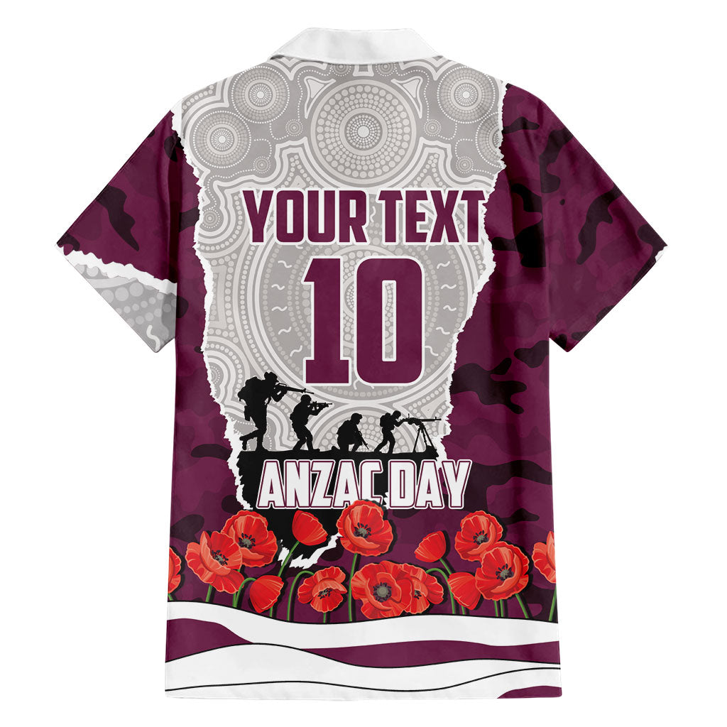 Personalized Sea Eagles ANZAC Tribute Family Matching Tank Maxi Dress and Hawaiian Shirt Poppy Field Soldier Silhouette Aboriginal Rugby Mascot