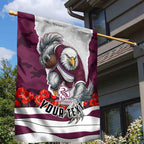Personalized Sea Eagles ANZAC Tribute Garden Flag Poppy Field Soldier Silhouette Aboriginal Rugby Mascot
