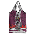 Personalized Sea Eagles ANZAC Tribute Grocery Bag Poppy Field Soldier Silhouette Aboriginal Rugby Mascot