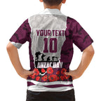 Personalized Sea Eagles ANZAC Tribute Hawaiian Shirt Poppy Field Soldier Silhouette Aboriginal Rugby Mascot
