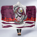 Personalized Sea Eagles ANZAC Tribute Hooded Blanket Poppy Field Soldier Silhouette Aboriginal Rugby Mascot