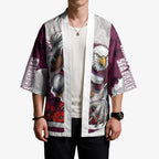 Personalized Sea Eagles ANZAC Tribute Kimono Poppy Field Soldier Silhouette Aboriginal Rugby Mascot