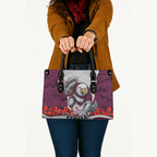 Personalized Sea Eagles ANZAC Tribute Leather Bag Poppy Field Soldier Silhouette Aboriginal Rugby Mascot