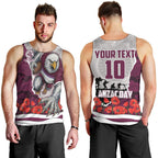 Personalized Sea Eagles ANZAC Tribute Men Tank Top Poppy Field Soldier Silhouette Aboriginal Rugby Mascot