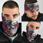 Personalized Sea Eagles ANZAC Tribute Neck Gaiter Poppy Field Soldier Silhouette Aboriginal Rugby Mascot