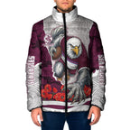 Personalized Sea Eagles ANZAC Tribute Padded Jacket Poppy Field Soldier Silhouette Aboriginal Rugby Mascot