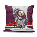 Personalized Sea Eagles ANZAC Tribute Pillow Cover Poppy Field Soldier Silhouette Aboriginal Rugby Mascot