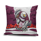 Personalized Sea Eagles ANZAC Tribute Pillow Cover Poppy Field Soldier Silhouette Aboriginal Rugby Mascot