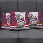 Personalized Sea Eagles ANZAC Tribute Pillow Cover Poppy Field Soldier Silhouette Aboriginal Rugby Mascot