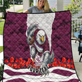 Personalized Sea Eagles ANZAC Tribute Quilt Poppy Field Soldier Silhouette Aboriginal Rugby Mascot
