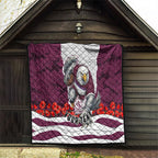 Personalized Sea Eagles ANZAC Tribute Quilt Poppy Field Soldier Silhouette Aboriginal Rugby Mascot