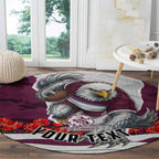 Personalized Sea Eagles ANZAC Tribute Round Carpet Poppy Field Soldier Silhouette Aboriginal Rugby Mascot
