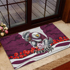 Personalized Sea Eagles ANZAC Tribute Rubber Doormat Poppy Field Soldier Silhouette Aboriginal Rugby Mascot
