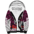 Personalized Sea Eagles ANZAC Tribute Sherpa Hoodie Poppy Field Soldier Silhouette Aboriginal Rugby Mascot