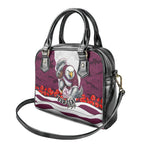Personalized Sea Eagles ANZAC Tribute Shoulder Handbag Poppy Field Soldier Silhouette Aboriginal Rugby Mascot