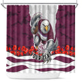Personalized Sea Eagles ANZAC Tribute Shower Curtain Poppy Field Soldier Silhouette Aboriginal Rugby Mascot