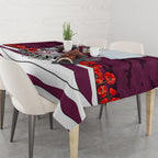 Personalized Sea Eagles ANZAC Tribute Tablecloth Poppy Field Soldier Silhouette Aboriginal Rugby Mascot