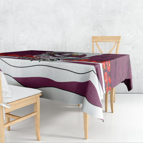 Personalized Sea Eagles ANZAC Tribute Tablecloth Poppy Field Soldier Silhouette Aboriginal Rugby Mascot
