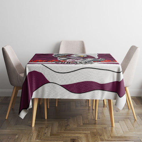 Personalized Sea Eagles ANZAC Tribute Tablecloth Poppy Field Soldier Silhouette Aboriginal Rugby Mascot