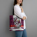 Personalized Sea Eagles ANZAC Tribute Tote Bag Poppy Field Soldier Silhouette Aboriginal Rugby Mascot
