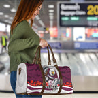 Personalized Sea Eagles ANZAC Tribute Travel Bag Poppy Field Soldier Silhouette Aboriginal Rugby Mascot