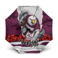 Personalized Sea Eagles ANZAC Tribute Umbrella Poppy Field Soldier Silhouette Aboriginal Rugby Mascot