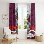 Personalized Sea Eagles ANZAC Tribute Window Curtain Poppy Field Soldier Silhouette Aboriginal Rugby Mascot