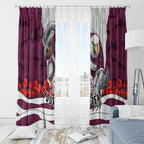 Personalized Sea Eagles ANZAC Tribute Window Curtain Poppy Field Soldier Silhouette Aboriginal Rugby Mascot