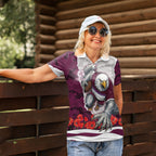 Personalized Sea Eagles ANZAC Tribute Women Polo Shirt Poppy Field Soldier Silhouette Aboriginal Rugby Mascot