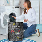 Personalised Penrith Panthers Laundry Basket Polynesian Tribal Pattern With Rugby Panther Mascot Art