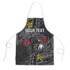 Personalised Penrith Panthers Apron Polynesian Tribal Pattern With Rugby Panther Mascot Art