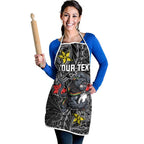 Personalised Penrith Panthers Apron Polynesian Tribal Pattern With Rugby Panther Mascot Art