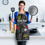 Personalised Penrith Panthers Apron Polynesian Tribal Pattern With Rugby Panther Mascot Art