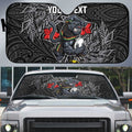 Personalised Penrith Panthers Auto Sun Shade Polynesian Tribal Pattern With Rugby Panther Mascot Art