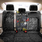 Personalised Penrith Panthers Back Car Seat Cover Polynesian Tribal Pattern With Rugby Panther Mascot Art