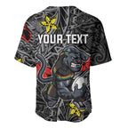 Personalised Penrith Panthers Baseball Jersey Polynesian Tribal Pattern With Rugby Panther Mascot Art