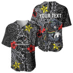 Personalised Penrith Panthers Baseball Jersey Polynesian Tribal Pattern With Rugby Panther Mascot Art