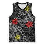 Personalised Penrith Panthers Basketball Jersey Polynesian Tribal Pattern With Rugby Panther Mascot Art