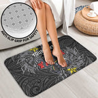 Personalised Penrith Panthers Bathroom Set Polynesian Tribal Pattern With Rugby Panther Mascot Art