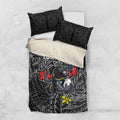 Personalised Penrith Panthers Bedding Set Polynesian Tribal Pattern With Rugby Panther Mascot Art