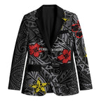Personalised Penrith Panthers Blazer Polynesian Tribal Pattern With Rugby Panther Mascot Art