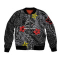 Personalised Penrith Panthers Bomber Jacket Polynesian Tribal Pattern With Rugby Panther Mascot Art