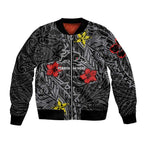 Personalised Penrith Panthers Bomber Jacket Polynesian Tribal Pattern With Rugby Panther Mascot Art