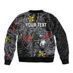 Personalised Penrith Panthers Bomber Jacket Polynesian Tribal Pattern With Rugby Panther Mascot Art