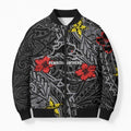 Personalised Penrith Panthers Bomber Puffer Jacket Polynesian Tribal Pattern With Rugby Panther Mascot Art