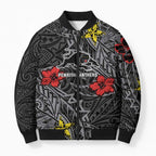 Personalised Penrith Panthers Bomber Puffer Jacket Polynesian Tribal Pattern With Rugby Panther Mascot Art