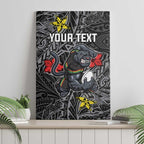Personalised Penrith Panthers Canvas Wall Art Polynesian Tribal Pattern With Rugby Panther Mascot Art