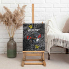 Personalised Penrith Panthers Canvas Wall Art Polynesian Tribal Pattern With Rugby Panther Mascot Art
