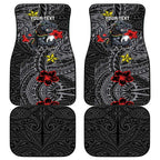Personalised Penrith Panthers Car Mats Polynesian Tribal Pattern With Rugby Panther Mascot Art